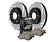 StopTech Street Axle Drilled and Slotted 6-Lug Brake Rotor and Pad Kit; Front (07-08 Tahoe w/ 285C or 286C Brake Caliper Casting)
