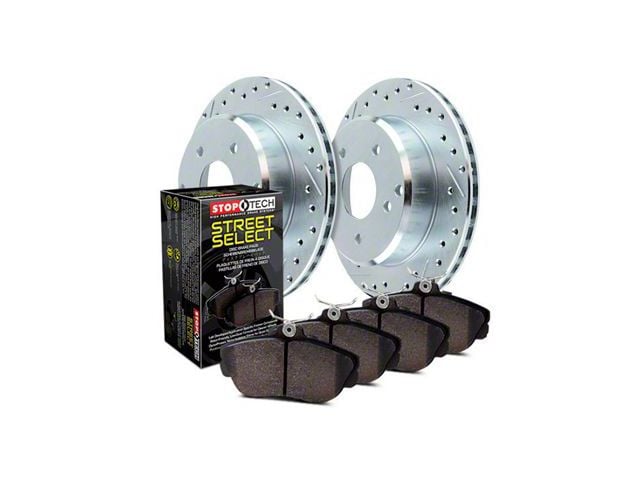 StopTech Sport Axle Drilled and Slotted 6-Lug Brake Rotor and Pad Kit; Front (07-08 Yukon w/ 285C or 286C Brake Caliper Casting)