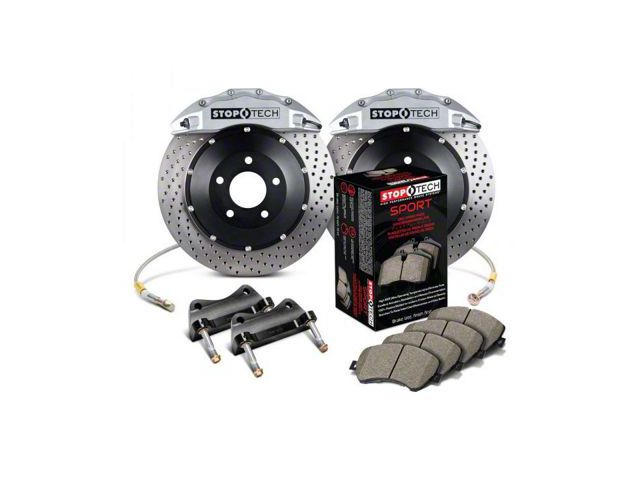 StopTech ST-60 Performance Drilled 2-Piece Rear Big Brake Kit; Silver Calipers (07-20 Yukon)