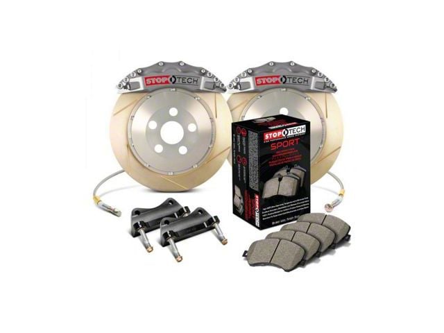 StopTech ST-60 Trophy Sport Slotted Coated 2-Piece Front Big Brake Kit with 380x35mm Rotors; Silver Calipers (07-14 Yukon)