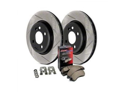 StopTech Street Axle Slotted 6-Lug Brake Rotor and Pad Kit; Front (07-08 Yukon w/ 285C or 286C Brake Caliper Casting)