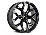 Strada OE Replica Snowflake All Gloss Black 6-Lug Wheel; 22x9; 31mm Offset (07-13 Sierra 1500)