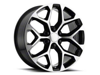 Strada OE Replica Snowflake Gloss Black Machined 6-Lug Wheel; 22x9; 31mm Offset (07-13 Sierra 1500)