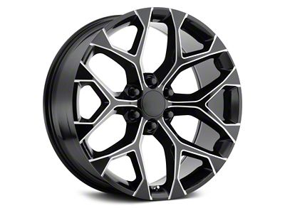 Strada OE Replica Snowflake Gloss Black Milled 6-Lug Wheel; 22x9; 31mm Offset (07-13 Sierra 1500)