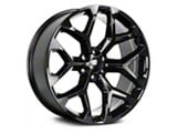 Strada OE Replica Snowflake All Gloss Black 6-Lug Wheel; 22x9; 31mm Offset (07-13 Silverado 1500)