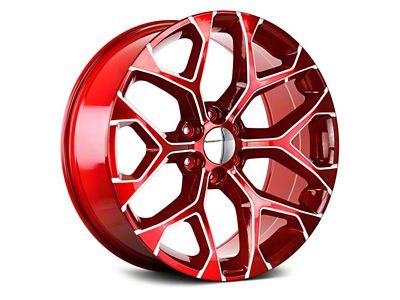 Strada OE Replica Snowflake Candy Red Milled 6-Lug Wheel; 24x10; 31mm Offset (07-13 Silverado 1500)