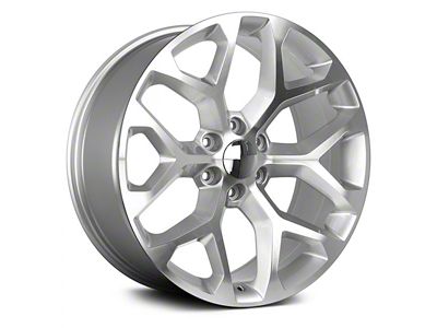 Strada OE Replica Snowflake Silver Machined 6-Lug Wheel; 24x10; 31mm Offset (07-13 Silverado 1500)