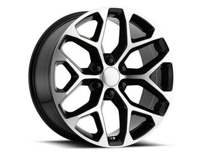 Strada OE Replica Snowflake Gloss Black Machined 6-Lug Wheel; 22x9; 31mm Offset (07-14 Tahoe)