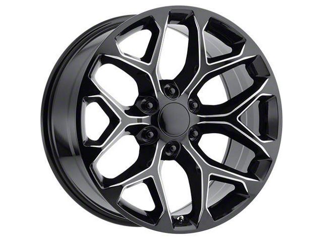 Strada OE Replica Snowflake Gloss Black Milled 6-Lug Wheel; 24x10; 31mm Offset (07-14 Yukon)