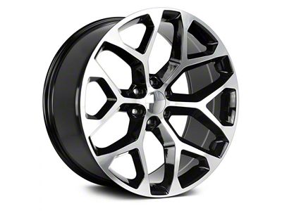 Strada OE Replica Snowflake Gloss Black Machined 6-Lug Wheel; 24x10; 31mm Offset (14-18 Sierra 1500)