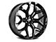 Strada OE Replica Snowflake All Gloss Black 6-Lug Wheel; 22x9; 31mm Offset (14-18 Silverado 1500)