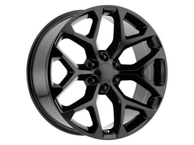 Strada OE Replica Snowflake All Gloss Black 6-Lug Wheel; 24x10; 31mm Offset (14-18 Silverado 1500)