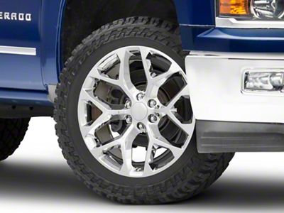 Strada OE Replica Snowflake Chrome 6-Lug Wheel; 24x10; 31mm Offset (14-18 Silverado 1500)