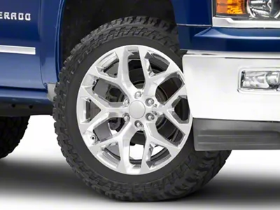 Strada OE Replica Snowflake High Polished 6-Lug Wheel; 22x9; 31mm Offset (14-18 Silverado 1500)