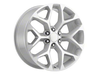 Strada OE Replica Snowflake Silver Machined 6-Lug Wheel; 22x9; 31mm Offset (14-18 Silverado 1500)