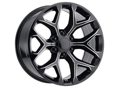 Strada OE Replica Snowflake Gloss Black Milled 6-Lug Wheel; 24x10; 31mm Offset (15-20 Tahoe)