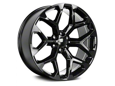 Strada OE Replica Snowflake All Gloss Black 6-Lug Wheel; 22x9; 31mm Offset (15-20 Yukon)