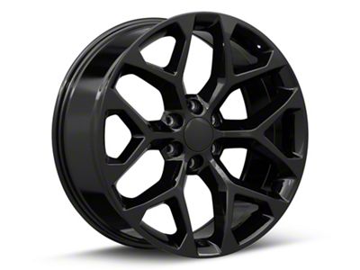 Strada OE Replica Snowflake All Gloss Black 6-Lug Wheel; 22x9; 31mm Offset (99-06 Sierra 1500)