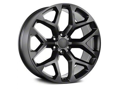 Strada OE Replica Snowflake Flat Black 6-Lug Wheel; 22x9; 31mm Offset (99-06 Sierra 1500)