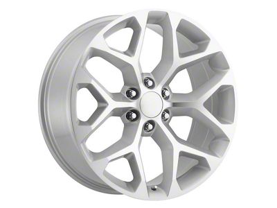 Strada OE Replica Snowflake Silver Machined 6-Lug Wheel; 22x9; 31mm Offset (99-06 Sierra 1500)