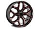 Strada OE Replica Snowflake Gloss Black Candy Red Milled 6-Lug Wheel; 22x9; 31mm Offset (23-25 Canyon)