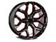 Strada OE Replica Snowflake Gloss Black Candy Red Milled 6-Lug Wheel; 24x10; 31mm Offset (23-24 Canyon)