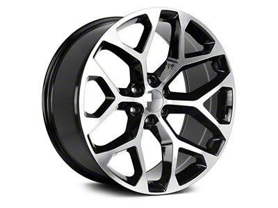 Strada OE Replica Snowflake Gloss Black Machined 6-Lug Wheel; 24x10; 31mm Offset (23-24 Colorado)