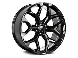 Strada OE Replica Snowflake All Gloss Black 6-Lug Wheel; 22x9; 31mm Offset (19-25 Silverado 1500)