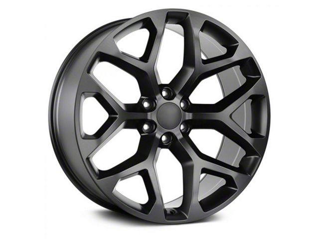 Strada OE Replica Snowflake Flat Black 6-Lug Wheel; 22x9; 31mm Offset (21-24 Yukon)