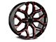Strada OE Replica Snowflake Gloss Black Candy Red Milled 6-Lug Wheel; 24x10; 31mm Offset (21-24 Yukon)