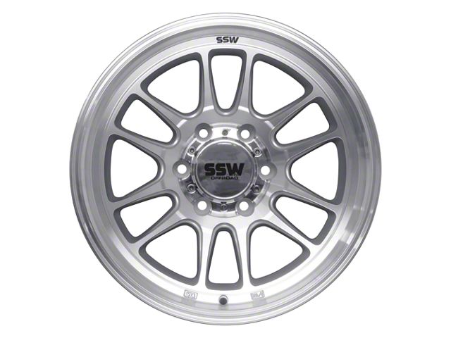 SSW Off-Road Wheels Raptor Machined Silver 6-Lug Wheel; 17x9; -12mm Offset (99-06 Sierra 1500)