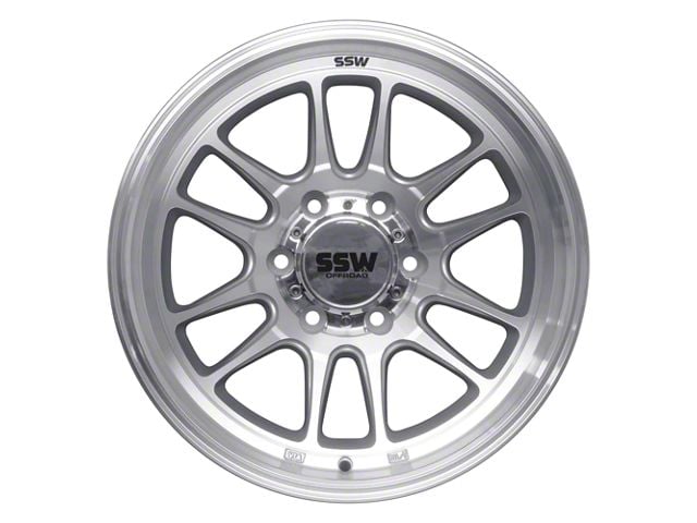 SSW Off-Road Wheels Raptor Machined Silver 6-Lug Wheel; 17x9; -12mm Offset (14-18 Sierra 1500)