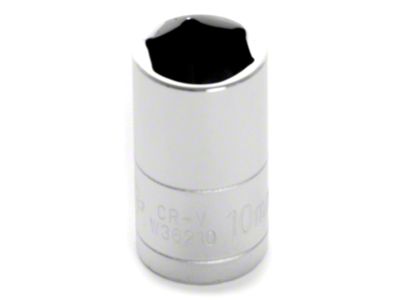 1/4-Inch Drive 6-Point Socket; Metric; Shallow