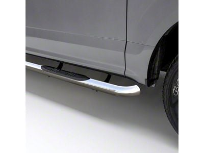 3-Inch Round Side Step Bars; Polished Stainless (17-24 F-250 Super Duty SuperCrew)