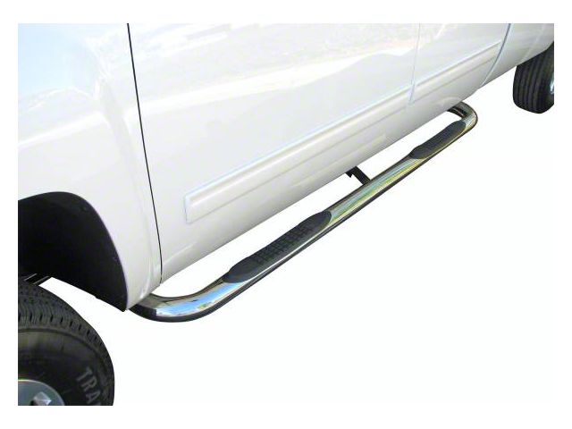 3-Inch Round Side Step Bars; Stainless Steel (11-16 F-250 Super Duty SuperCrew)