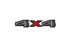 4x4 Decal; Black/Red/Gray (17-22 F-250 Super Duty)