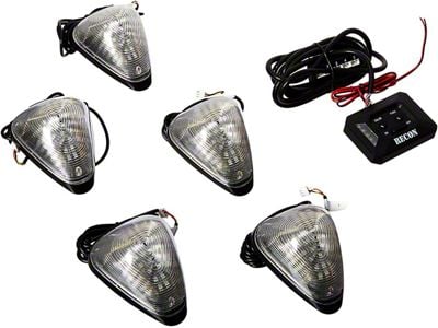 5-Piece Amber and White Strobe LED Roof Cab Lights; Clear Lens (11-16 F-250 Super Duty)