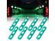 8-LED Rock Light Pod Truck Bed Lighting Kit; Green (Universal; Some Adaptation May Be Required)