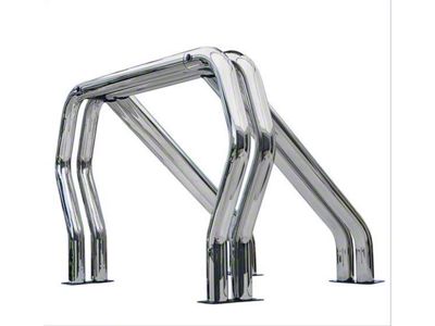 Go Rhino Double Bar/Double Kicker Bed Bar; Chrome (11-16 F-250 Super Duty)