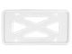 Blank 4-Hole Wide Rail Silicone License Plate Frame; White (Universal; Some Adaptation May Be Required)