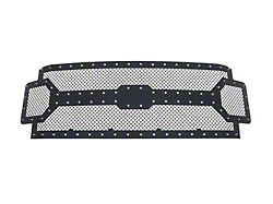 Carbon Steel Rivet Upper Replacement Grille; Black (17-19 F-250 Super Duty w/o Forward Facing Camera)