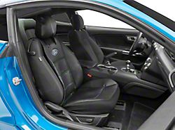 Deluxe Sideless Seat Cover with Ford Logo; Black (Universal; Some Adaptation May Be Required)