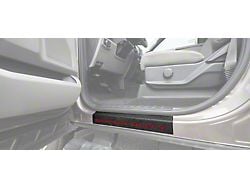 Front Door Sill Protection with Super Duty Logo; TUF-LINER Black; Red (17-24 F-250 Super Duty)