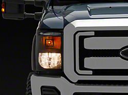 Factory Style Headlights with Amber Corner Lights; Black Housing; Clear Lens (11-16 F-250 Super Duty)