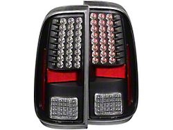 LED Tail Lights; Black Housing; Clear Lens (11-16 F-250 Super Duty)