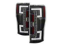 LED Tail Lights; Black Housing; Clear Lens (17-19 F-250 Super Duty w/ Factory Halogen Tail Lights)