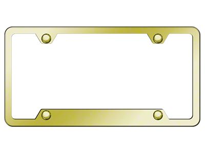 4-Hole Cut-Out License Plate Frame; Gold (Universal; Some Adaptation May Be Required)