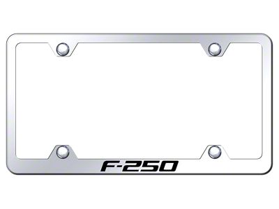 F-250 Laser Etched Wide Body License Plate Frame; Mirrored (Universal; Some Adaptation May Be Required)