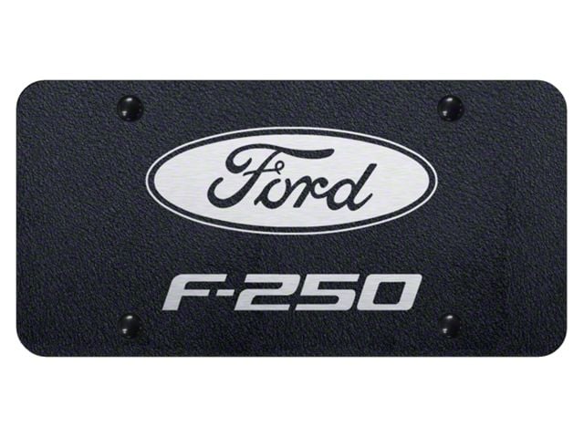 F-250 Laser Etched License Plate; Rugged Black (Universal; Some Adaptation May Be Required)