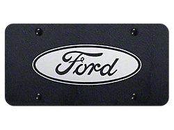 Ford Laser Etched License Plate; Rugged Black (Universal; Some Adaptation May Be Required)